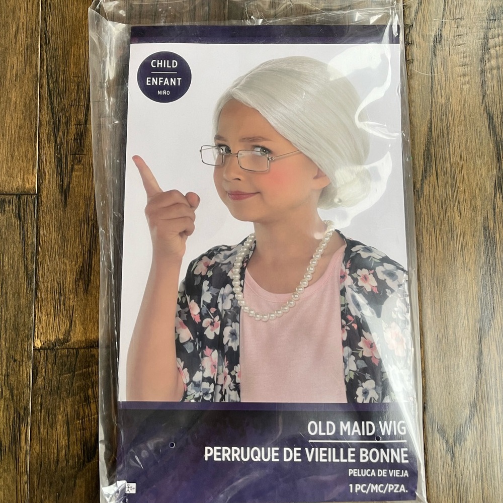 Child Old Maid Costume Wig